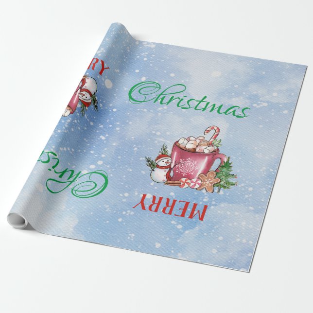 Cold Outside Cup Frohe Weihnachts-glückliche Feier Geschenkpapier (Ungerollt)