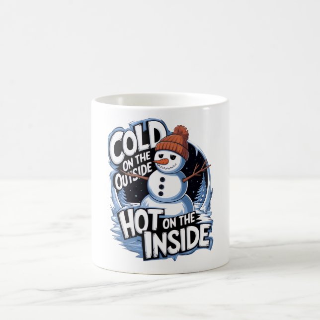 Cold Outside Hot Inside Mug Kaffeetasse (Mittel)