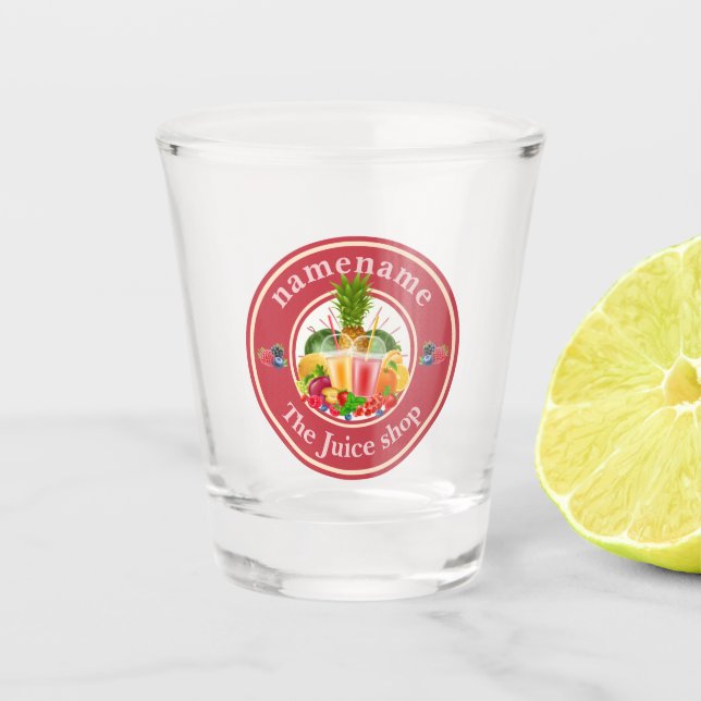Cold Pressed Juice Smoothies Obstshop Logo Schnapsglas (Vorderseite)
