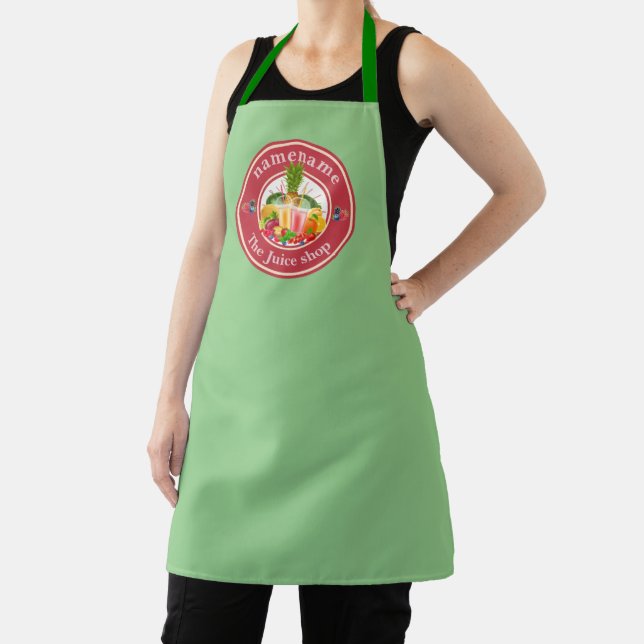 Cold Pressed Juice Smoothies Obstshop Logo Schürze (InSitu)