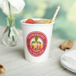 Cold Pressed Juice Smoothy Obstladen "nam" Pappbecher