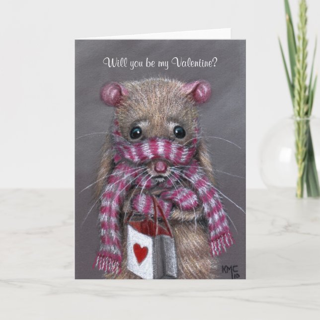 Cold Rat mit Valentinstag-Karte Feiertagskarte (Vorderseite)