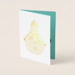 Cold Snowman Folienkarte<br><div class="desc">Ein niedlicher Schneemann mit Hut und Schal</div>