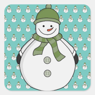 Cold Snowman Quadratischer Aufkleber