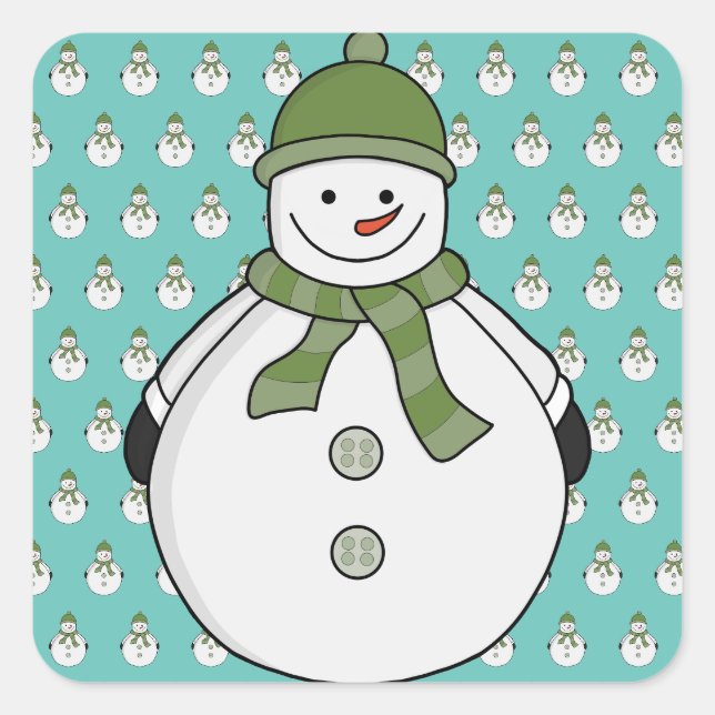 Cold Snowman Quadratischer Aufkleber (Vorderseite)