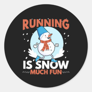 Cold Weather Runner - Laufen macht im Schnee viel Runder Aufkleber