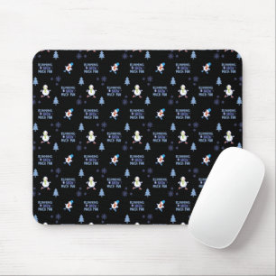 Cold Weather Running Christmas Snowman Mousepad