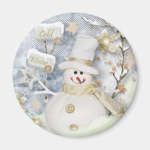 Cold Winter Snowman Magnet