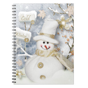 Cold Winter Snowman Notizblock