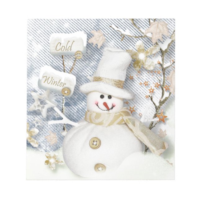 Cold Winter Snowman Notizblock (Vorderseite)
