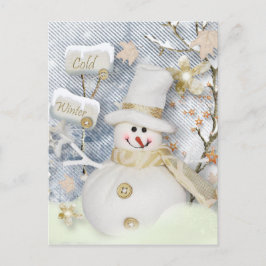 Cold Winter Snowman Postkarte