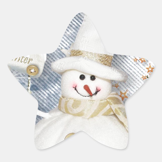 Cold Winter Snowman Stern-Aufkleber (Vorderseite)