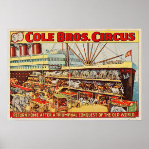 Cole Bros Circus gibt Zuhause Poster zurück