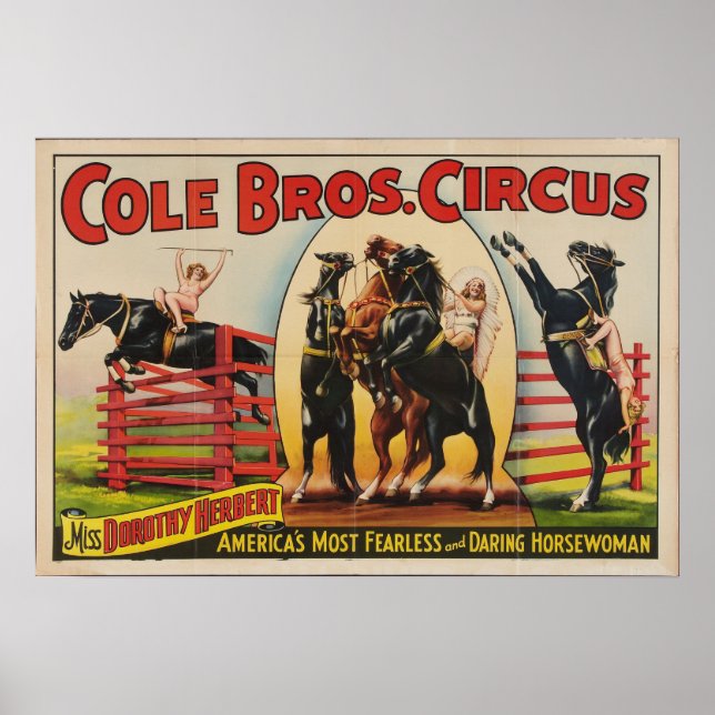 Cole Brothers, Circus Poster der 30er Jahre (Vorne)