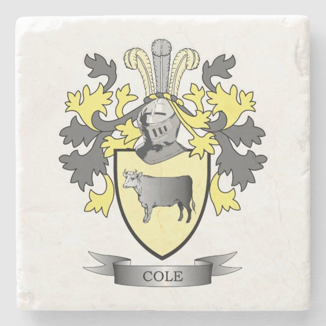 Cole-Wappen Steinuntersetzer (Vorderseite)