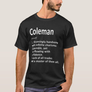 Coleman Definition Personalisiert Name Funny Birth T-Shirt