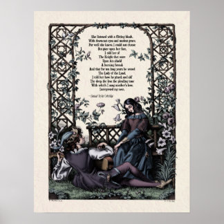 Coleridge "Liebe" Viktorianische Poesie Art 17x22 Poster