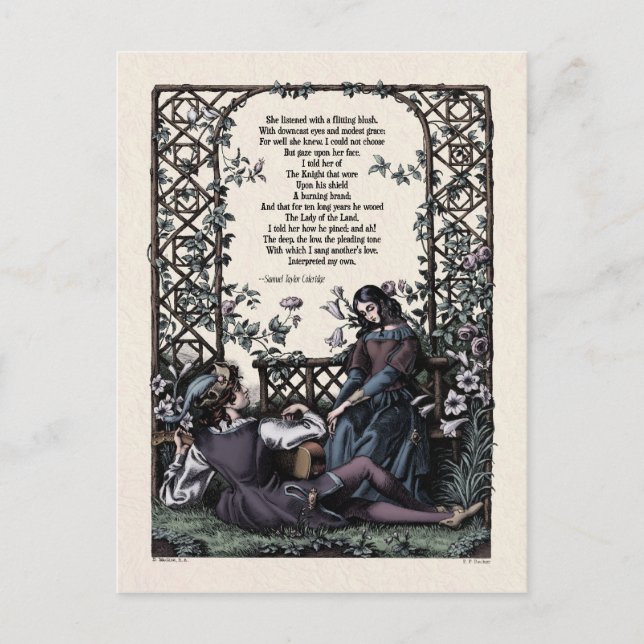 Coleridge "Liebe" Viktorianische Postkarte (Vorderseite)