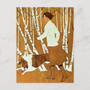 Coles Phillips ‘Fadeaway Girl’ Herbstspaziergang C Postkarte