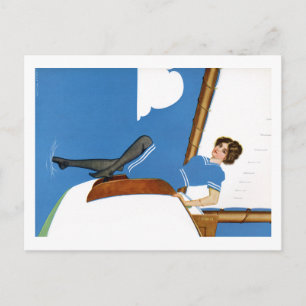 Coles Phillips Fadeaway - Segeln auf blauen Ozeane Postkarte