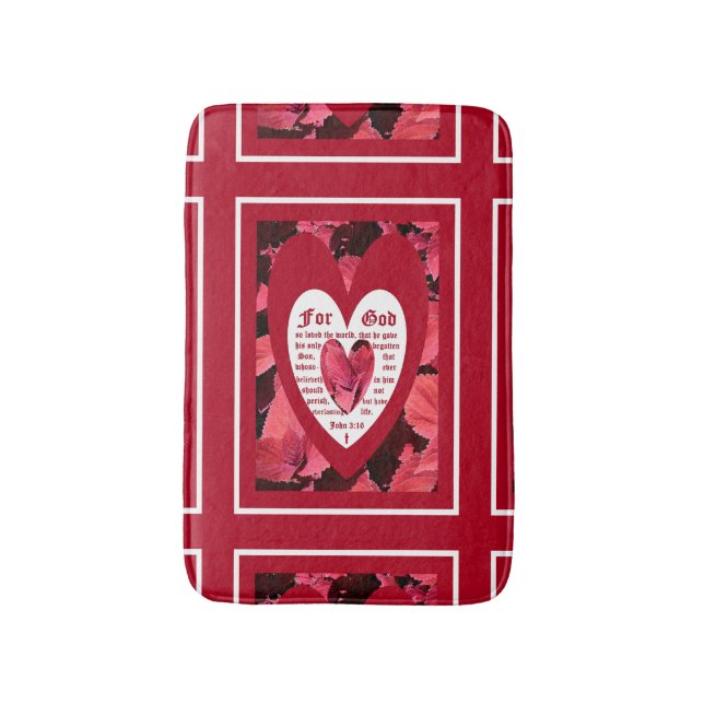 Coleus Close-up with John 3:16 Badematte (Vorderseite Vertikal)