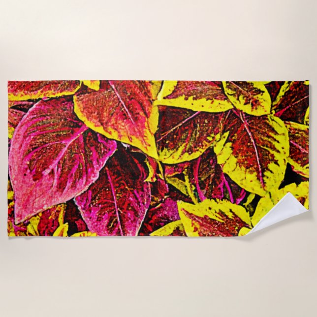 Coleus Leaf Burst Design Strandtuch (Vorderseite)