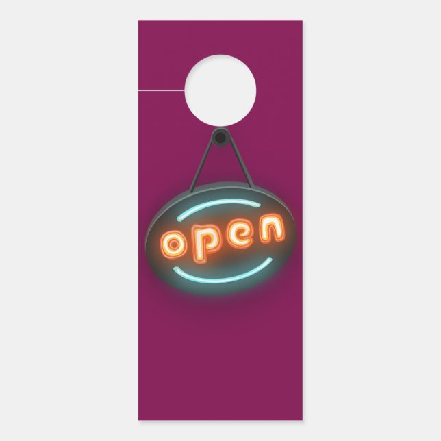 Colgador para Puertas Palabra Open En Estilo Neón Türanhänger (Vorderseite)