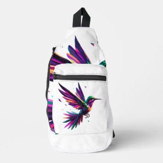 Colibrí Arcoíris Geométrico – Arte Moderno Vibrant Crossbody Bag