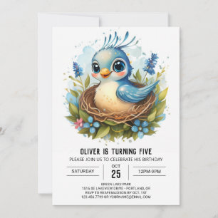 Colibri Chic Whimsical Bird Birthday Einladung