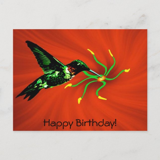 Colibri de la carte d'anniversaire du ciel (Devant)