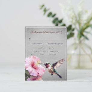 Colibri et Hibiscus Grey Wedding RSVP