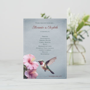 Colibri et Hibiscus   Programme de mariage bleu