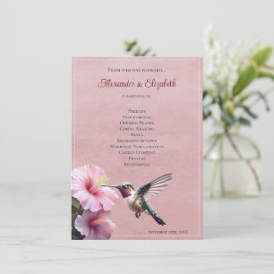 Colibri et Hibiscus   Programme de mariage rose