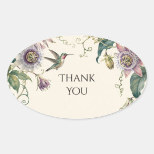Colibri Fleur de la Passion Autocollant Merci