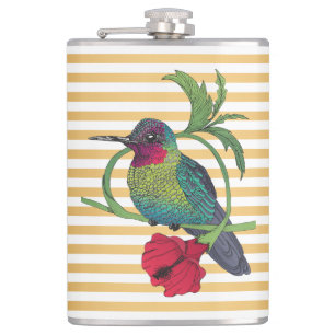 Colibri Gold Stripes Illustrationsflasche Flachmann