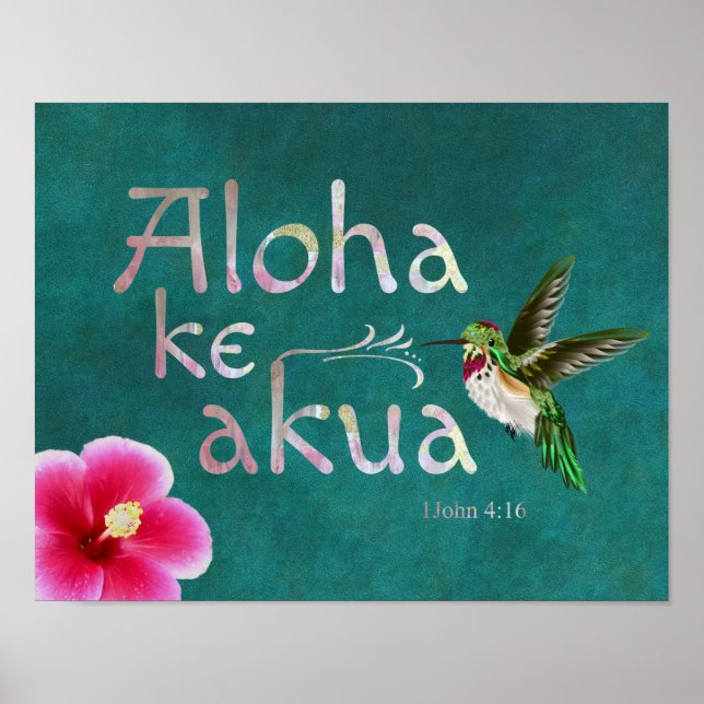 Colibri Hawaiian Bible Verse Poster (Devant)