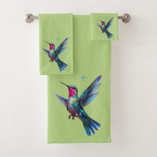Colibri magnifique sur fond vert citron