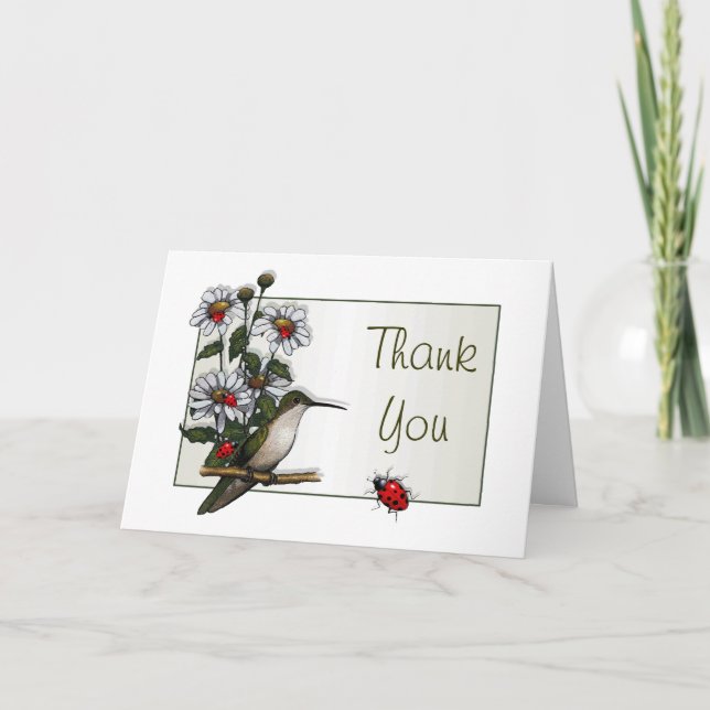 Colibri, marguerites, coccinelles : Merci (Devant)