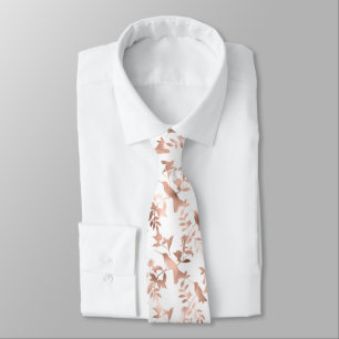 Colibri motif or rose gold mariage cravate blanche