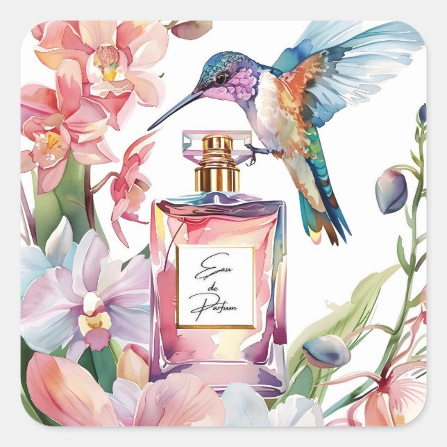 Colibri & Sticker Floral Aquarelle Parfum (Devant)