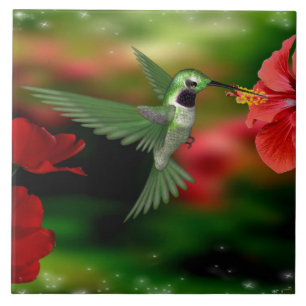 Colibri sur un carreau de céramique 6x6