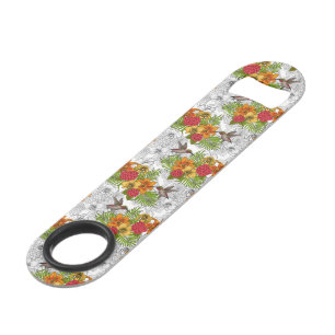 Colibris et bouquet tropical