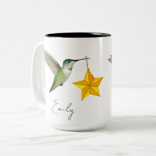 Colibris et étoiles personnalisés Mug à café à deu