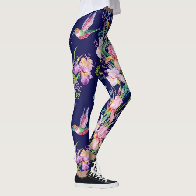 Colibris et Legging bleu floral (Droite)