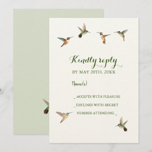 Colibris roux Mariage RSVP Invitation