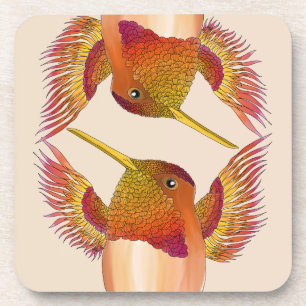 Colibris roux sur un ensemble de Dessous de verre