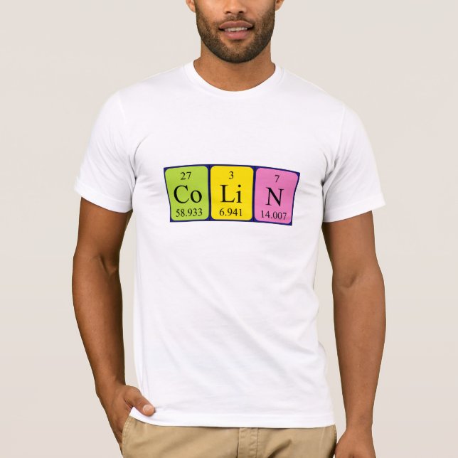 Colin Namen-Shirt periodischer Tabelle T-Shirt (Vorderseite)