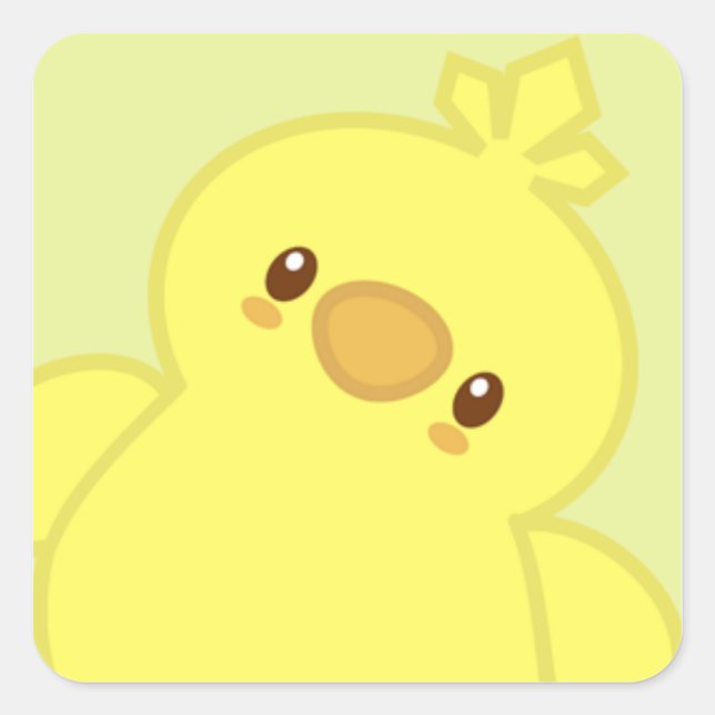 Colin the Chick Quadratischer Aufkleber (Vorderseite)
