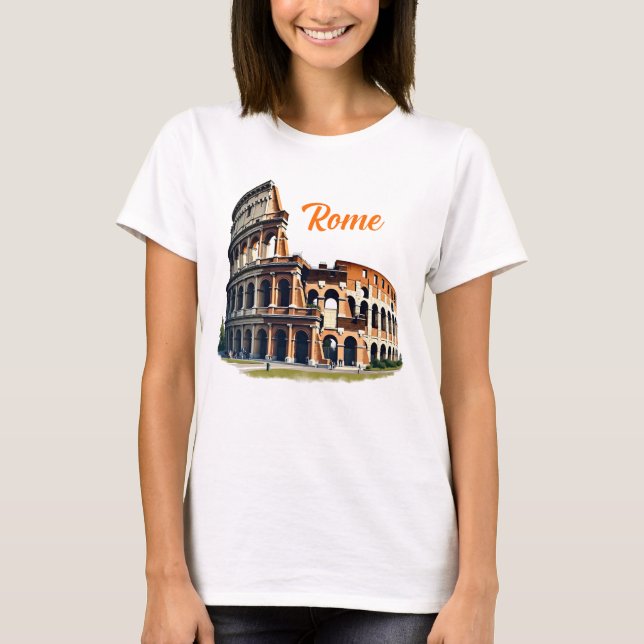 Colisée Romaine Italie Voyage Graphique T-shirt (Devant)