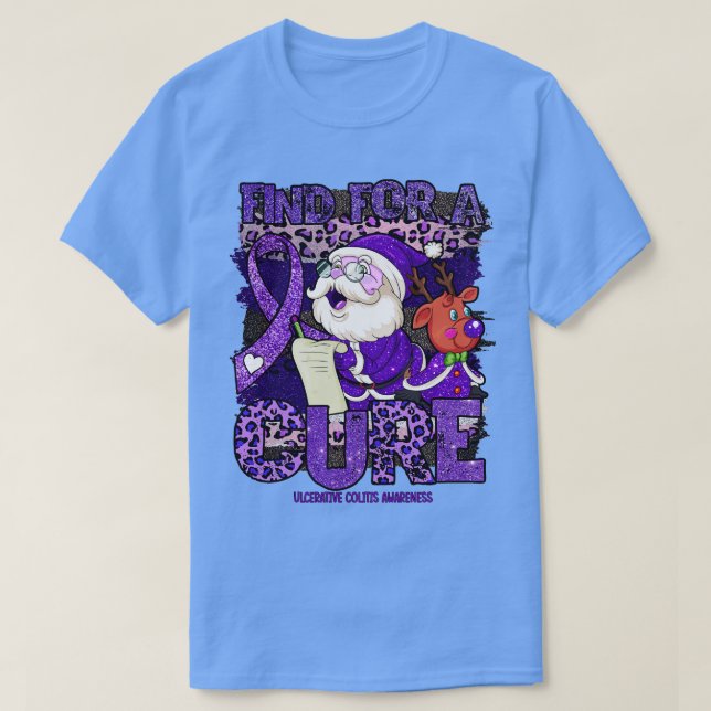 Colitis Awareness-leopard Weihnachtszeit T-Shirt (Design vorne)